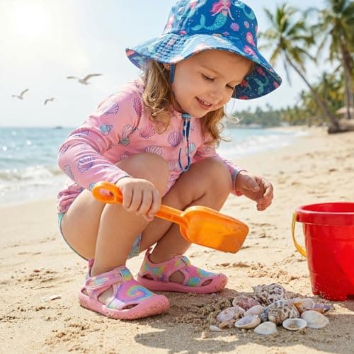 STQ Toddler Water Shoes Cute Aqua Swim Beach Shoes Quick Dry Outdoor Summer Sandals for Girls 7 M US Toddler - Thumbnail 3