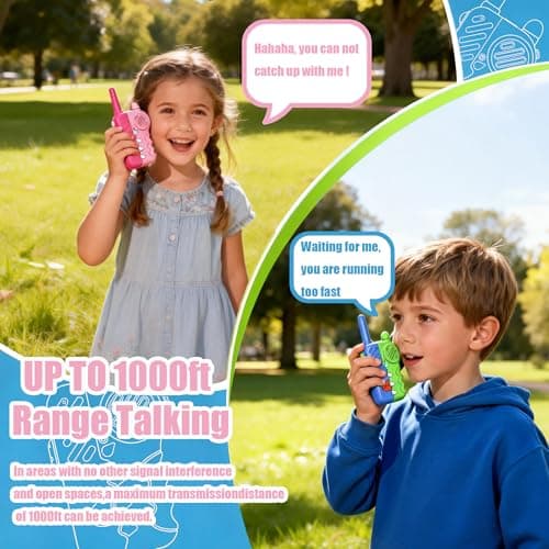 Gaswei W1 Walkie Talkies for Kids, Toys for 3-12 Years Old Girls Boys,Single Channel Kids Walkie Talkies with Flashlight Lanyard - 1000ft Long Range for Outdoor/Camping/Hiking (2-Pack) - Thumbnail 3