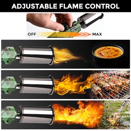 Yunvolx Propane Torch Gun, 3272°F/1800℃ Adjustable Flame Torch Lightweight Safe for Cooking, Camping, DIY Repairs & Outdoor Use, Safe Handheld Torch (Propane Tank Not Included) - Thumbnail 6