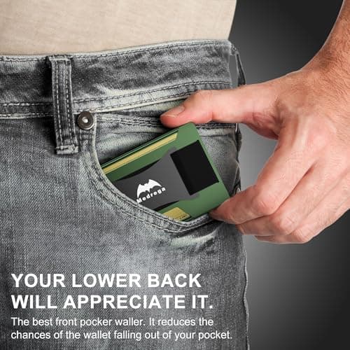 Smart Wallet for Men Slim Minimalist: Metal Pop Up Wallet - RFID Front Pocket Credit Card Holder - Gift for Male Husband at Anniversay Brithday - Thumbnail 6
