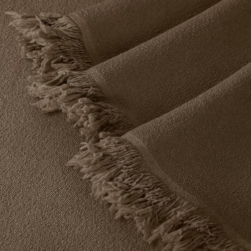 TAOCOCO Couch Cover Blanket Sectional Sofa Covers Thick Durable Loveseat Cover for 2 Cushion Couch Washable Pet-Friendly Sofa Slipcovers Furniture Protector with Tassels (71''x102'' Brown)