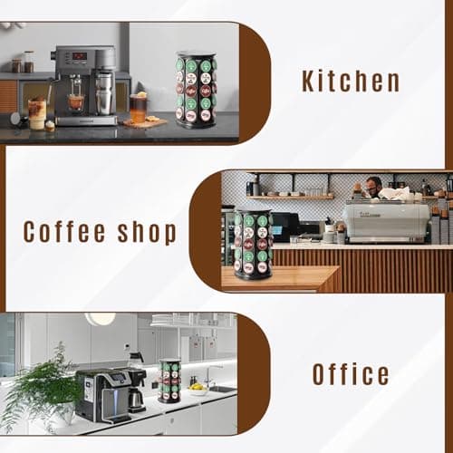 TOMSHUB K Cup Holder, Coffee Pod Storage Carousel Holder Organizer Compatible with 40 Keurig K-Cup Pods, Home or Office Kitchen Counter Organizer - Thumbnail 6