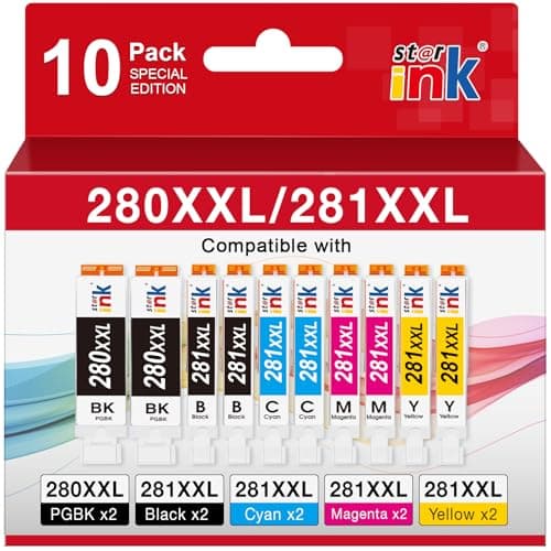 STARINK PGI-280XXL CLI-281XXL Compatible Ink Cartridges, Replacement for Canon 280 281 Ink Cartridges for Canon PIXMA TR8620 TR8620a TS6320 TS8220 TS9120 TS9520 TS6120 TS6220 TR7520 Printers 10 Packs - Image 1