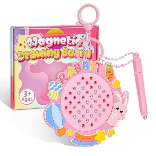 Easter Basket Essentials,Toys for Girls Age 3 4 6 7 8,Sensory Fidget LearningToy,Birthday Gift,Bunny Magnetic Drawing Board for Toddlers Kids 3+,Valentines Day,Travel Magnet Game for Airplane Car Ride