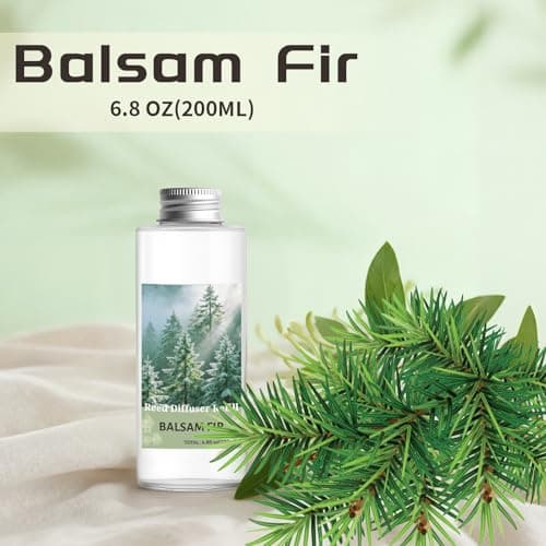 STRN Reed Diffuser Oil Refill, Balsam Fir Scented Diffuser Oil Refills with 6 Reed Sticks 200ML(6.8fl.oz), Room Fresheners for Home, Long-Lasting Summer Fragrance for Living Room, Bedroom, Office - Thumbnail 2