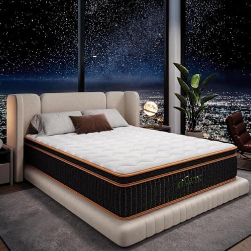 Ovwyk Queen Mattress 12 Inch, Hybrid Mattress Queen Size Bed in a Box, Memory Foam and Individual Pocket Springs, Edge Support, Motion Isolation & Pressure Relief, Medium Firm, 365-Night Trial