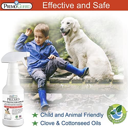 Premo Guard Pet Protector Spray - 32 oz - Kills Mites, Fleas, Ticks, & Mosquitoes - for Dogs, Cats, & Home - Natural Plant Based Oils for Control, Prevention & Treatment - Family Safe - Thumbnail 2
