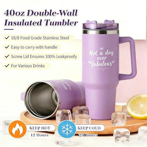 Birthday Gifts for Women – Lavender Spa Gift Basket, Self Care & Get Well Soon Set, 40oz Tumbler with Handle, Stanley Cup Gift Set for Mom, Friends, Relaxation & Pampering - Thumbnail 2