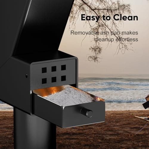 Rayzi 58 Inch Pellet Stove, Outdoor Decorative Wood Pellet Heater Burning Fireplace for Ambiance – Smokeless Flame for Patio Backyard Bonfire, Camping Party Holiday Garden Picnic - Thumbnail 6