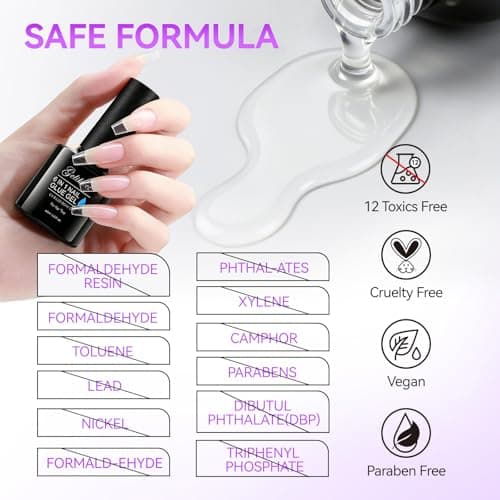 Gelike EC Gel Nail Glue for Press On Nails: 6 in 1 Strong UV Nail Glue for Nail Tips and Acrylic Fake Nail - Long Lasting 28 Days Quick Dry - Beginner Friendly DIY for Home Salon - Thumbnail 4