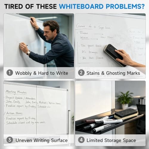 Rolling Whiteboard 48"x36" Magnetic Dry Erase Board with Stand, Double Sided Mobile Whiteboard on Wheels, Non-Foldable Large Portable White Board for Office, Classroom & Home - Thumbnail 3
