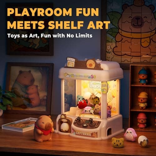 Claw Machine for Kids, Capybara Mini Machine for Age 3+, Toy Claw Machines with Plush and Squishy Prizes for Girls, Candy Grabber Dispenser Toy for Boys, Birthday Gifts for Kids Age 3 4 5 6 7 8 - Thumbnail 3