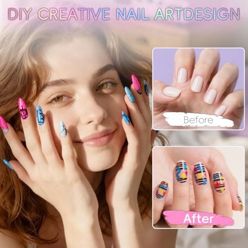 Watofun 0.7mm Nail Art Pens Set 12 Colors Nail Art Markers for DIY Painting Nails, Drawing, Dotting & Liner Designs, Nail Pens for Adults & Teens Nail Art, Home Salon Beauty Manicure Tools, 2026 New - Thumbnail 5