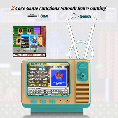 Retro Handheld Game Console - GV300S JALECO+168 Classic Games Mini TV Style with 3.0 Inch IPS Screen, Save Search, Support 2-Player & Dual Console Type-C Link - Thumbnail 3