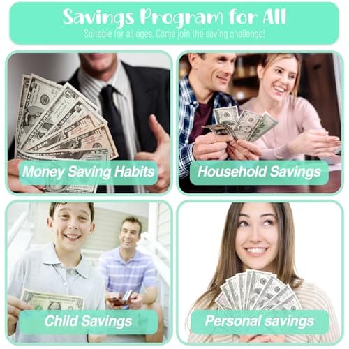 100 Envelopes Money Saving Challenge, A5 Savings Challenges Book Budget Binder with Cash Envelopes Erasable Tracker, Easy and Fun Way to Save $500 $5050 $10000 (BGreen) - Thumbnail 5
