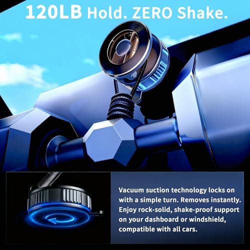 RayLink for MagSafe Car Phone Holder [120LB Suction & 2800gf Magnet] 360° Adjustable for Magnetic Phone Mount Compatible for iPhone 17/16/15/14/13/12 Series - Thumbnail 2