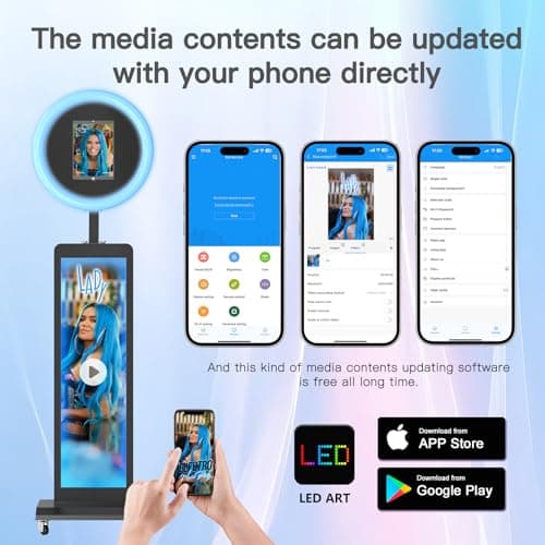 MWE LCD Photo Booth Stand for Any iPad with Software APP and Remote Control, Selfie RGB Ring Light photobooth Machine,for Parties, Wedding (Black, Flight Case) - Thumbnail 3