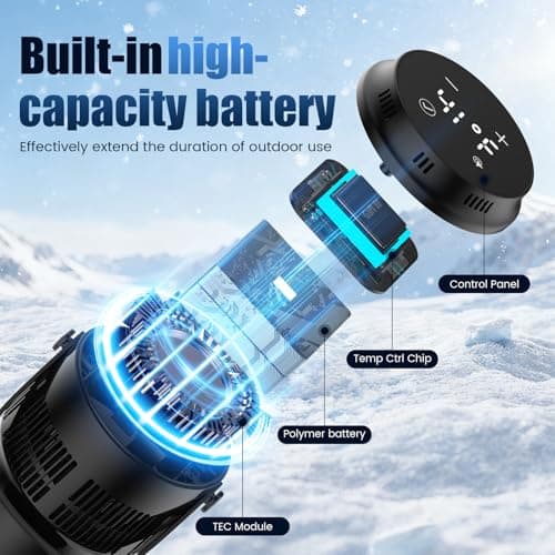 PURZOT Electric Insulin Cooler Travel Case with 10000mAh Battery, TSA Approved Smart Medicine Storage, Portable Refrigerated Travel Bag for Vials, Probiotics & Eye Drops - Thumbnail 5