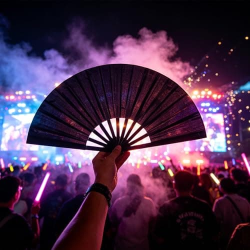 DYMSUP 2 Pcs Black Large Folding Hand Fan Foldable, Big Loud Clack Fan Vintage Festival Chinese for Men Women Dance Bridgerton Tea Party Decorations - Thumbnail 3