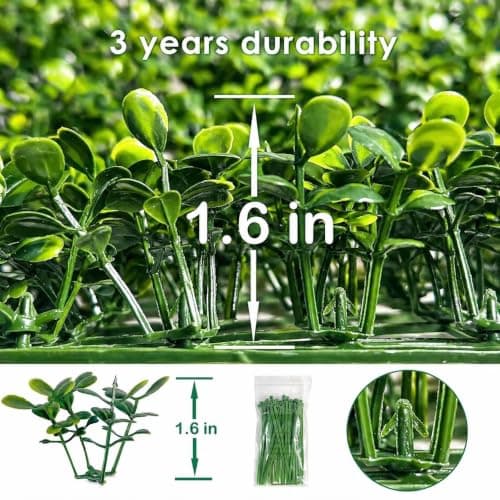 Grass Wall Decor,Paistao Privacy Fence Screen,Greenery Backdrop Panels,10"x 10"24Pcs Artificial Boxwood Fake Grass Wall for Indoor,Outdoor,Patio,Garden,Backyard - Thumbnail 3