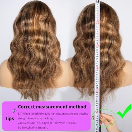 Yeuoin #4/27 Ombre Highlight Lace Front Wigs Human Hair Pre Cut 5X5 Glueless Honey Blonde Body Wave Wigs for Women Pre Plucked with Baby Hair Lace Closure wig 200% Density(36inch) - Thumbnail 6