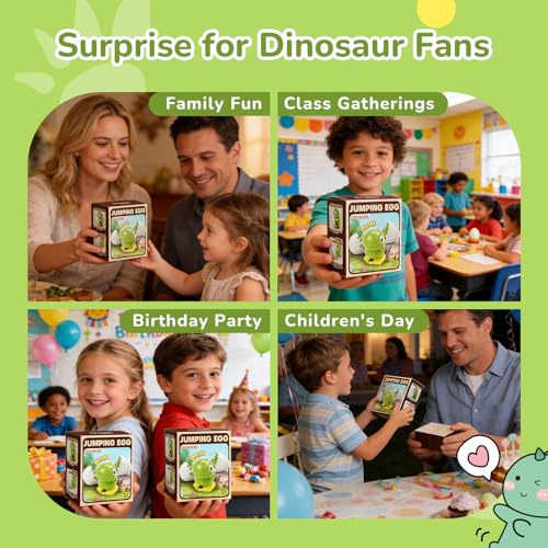 Wind-Up Surprise Eggs Easter Basket Stuffers & Party Favors – Hatching Dinosaur Toys, Prefilled Crack Open Eggs with Walking Dinosaur Inside, Reusable Boom Easter Eggs Toys for Kids Boys Girls - Thumbnail 6