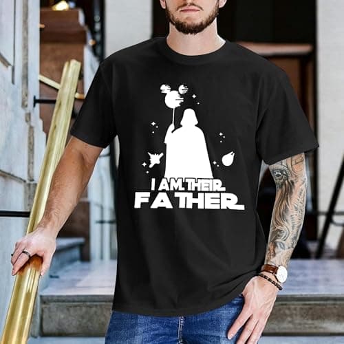 Dad Shirts I Am Their Father Tshirt for Men Funny Daddy Graphic T-Shirt Gift for Father's Day Black - Thumbnail 4