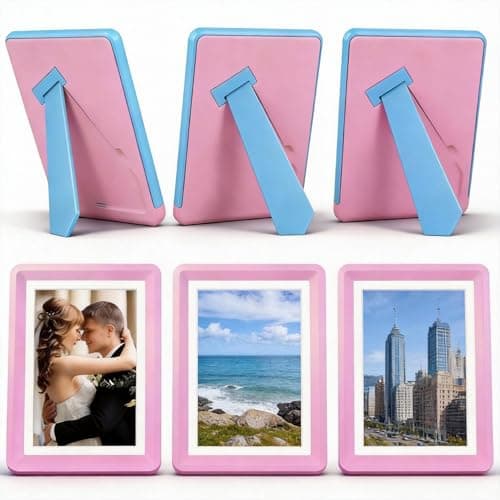 vilkok 5x7 Picture Frame,6 Pack, Fits 5x7 Photo or 4x6 with Mat, Acrylic Front & Durable ABS Frame, Shatterproof UV-Resistant Tabletop Display, Vertical/Horizontal Home Décor Frame, Double Colors - Image 1
