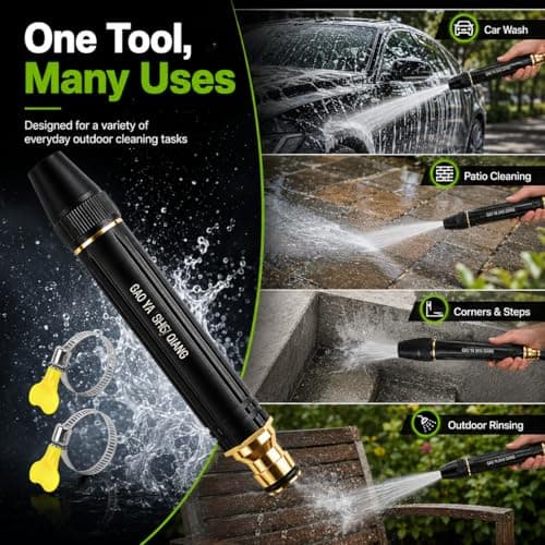 Jet Nozzle Power Washer for Garden Hose, High Pressure Hose Nozzle for Car Washing, Patio Cleaning, Garden Watering, Powerful Cleaning Spray Nozzle with Pacifier Interface(1 Set) - Thumbnail 5