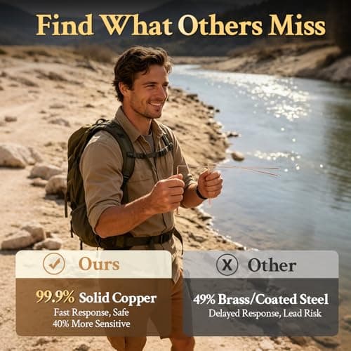 Yncotte 99.9% Copper Dowsing Rods - 2-Pack Divining Rods with Bag - Copper Bars Ghost Hunting Equipment & Witchcraft Divination Tools, Detect Gold, Water, Spirits, Upgrade Set - Thumbnail 2
