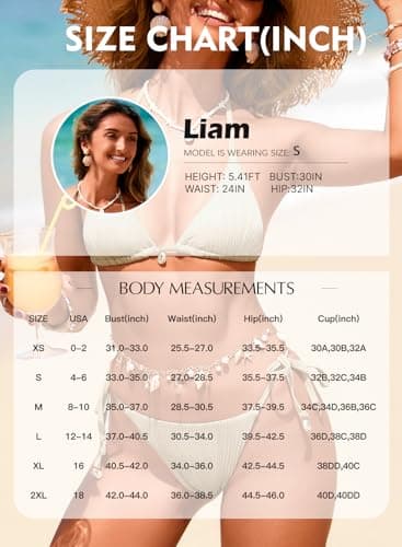 Herseas Women's Textured Sexy Bikini Sets Halter String Shell Long Torso Two Piece Tie Side Swim Suits 2026 Brazilian Thong Breathable Bathing Suits Flattering Summer Tan - Thumbnail 6