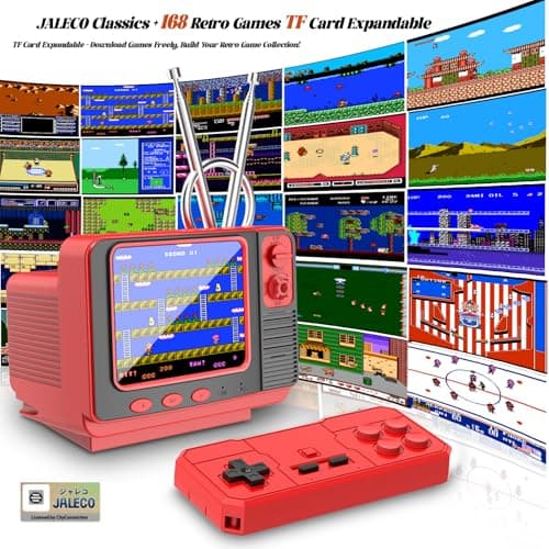 Retro Handheld Game Console - GV300S JALECO+168 Classic Games Mini TV Style with 3.0 Inch IPS Screen, Save Search, Support 2-Player & Dual Console Type-C Link - Thumbnail 2