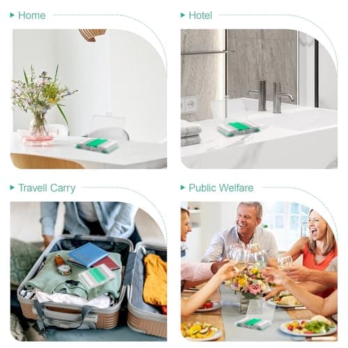 ACSKD 300PCS Dental Floss Picks,Dual-Use Interdental Brushes,Soft Silicone Brush Head Toothpicks, Tooth Picks Flossers for Teeth Braces Cleaning (Blue) - Thumbnail 6