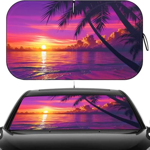 Windshield Sun Shade - Car Sun Shade Windshield Keeps Interior Cool, Foldable Sunshade for Car Windshield with Storage Bag for Cars, SUVs, 55'' x 32'' - Image 1