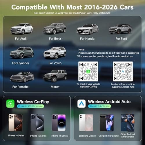 Wireless CarPlay Adapter 2026, Convert Wired to Wireless CarPlay Adaptor for Apple, Compatible with Cars with Factory Wired CarPlay for iPhone & Android with USB/USB-C Port (Light Grey) - Thumbnail 3