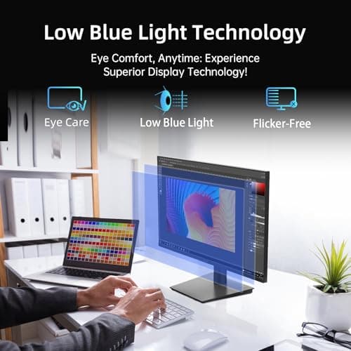 KTC 24 Inch Monitor 100Hz, FHD 1080P Computer Monitor with Frameless Design, 4000:1, 103% sRGB, HDMI VGA Port, Low Blue Light, Tiltable PC Monitors for Home Office, VESA Mount H24V27 - Thumbnail 6