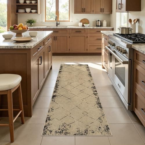 UERMEI 2x6 Outdoor Jute Runner Rug, Neutral Rugs Washable Farmhouse Patio Non Slip Runners Rug for Hallway Kitchen Bedroom Porch Laundry Bathroom Modern Brown - Thumbnail 3
