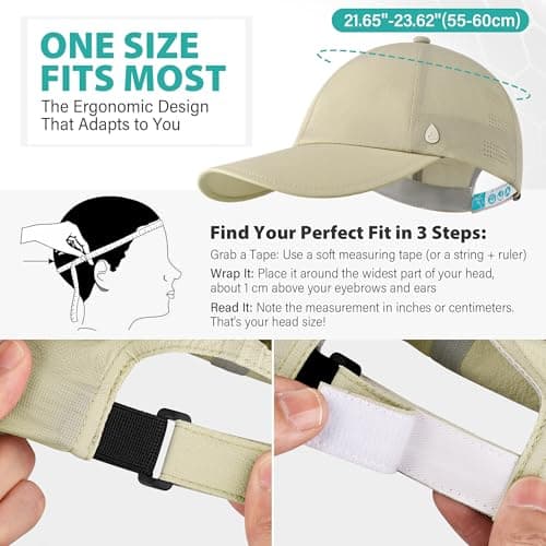 AOPREL Cooling Running Hat for Men & Women Quick-Dry Breathable Performance Hat Lightweight UPF 50+ Unstructured Baseball Cap Camel - Thumbnail 6
