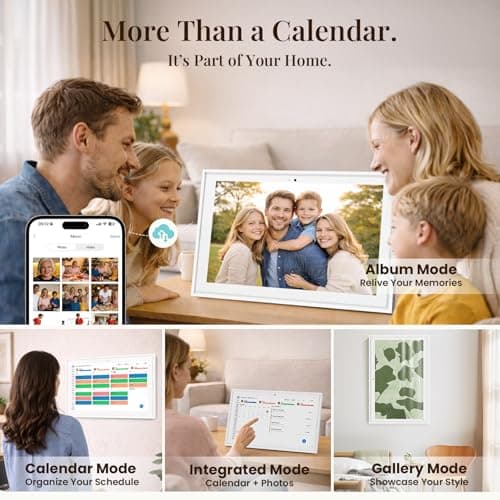 15.6" Electronic Wall Calendar & Digital Family Planner, 2K Smart Touchscreen Display with Video Call, Chore Chart & Shared Family Schedule, 4+64GB, Wall or Desk Mount, Interactive Calendar Organizer - Thumbnail 6