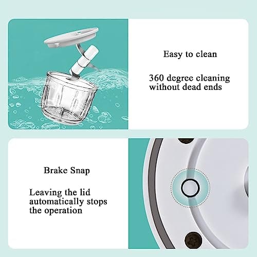350ML Electric Garlic Chopper, Portable Veggie Chopper,Garlic Grinder Masher Onion Chopper, Blender to Vegetable, Cordless Food Processor for Ginger, Chili, Fruit, Meat, Spices, Beans, etc - Thumbnail 6