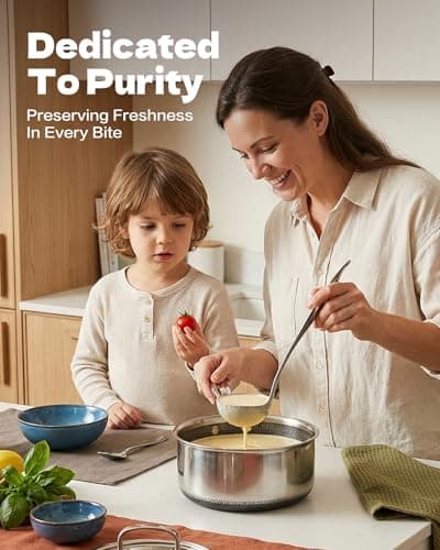 USELUCK 15 Piece Pots and Pans Set, Nonstick Tri-Ply Stainless Steel Cookware Set, Oven Safe, PFOA/PTFE Free, Dishwasher Safe, Compatible with All Cooktops - Thumbnail 2