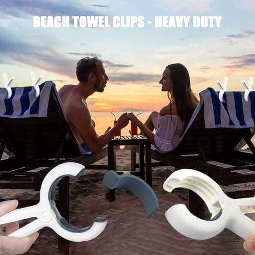 Beach Towel Clips Heavy Duty, Towel Clip for Beach Sun Loungers Pool Chairs Cruise, Large Clothes Pins Windproof Laundry Hanging Pegs Outdoor - Thumbnail 2