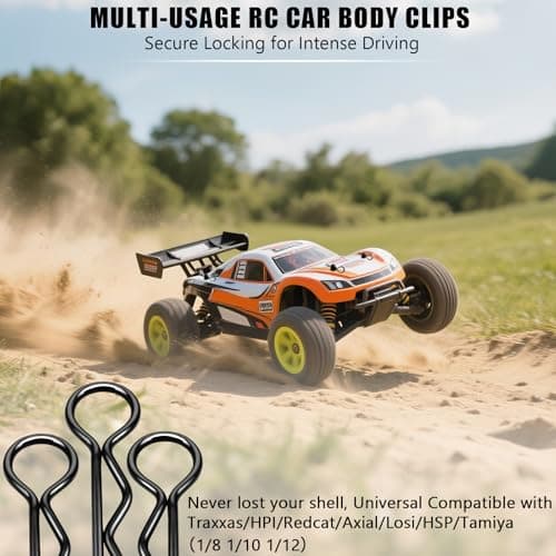 Universal 1.0mm RC Car Body Clips Retainer Pull Tabs Body Clips (10-Pack), Rubber and Metal Body Clips for Arrma 1/10 Granite/Senton Boost, Traxxas 1/12 1/14 1/16 Scale RC Crawler, Fixed Buckle(Black) - Thumbnail 4