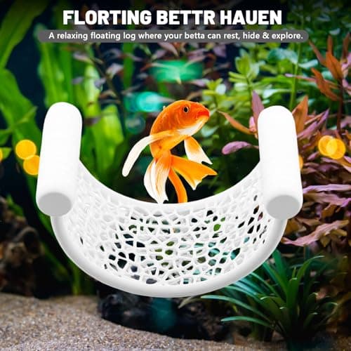 Ptazucv White Betta Fish Hammock,Betta Fish Tank Accessories Decorations,Safe Floating Aquarium Rest Ledge for Bettas,Nano Fishs,Small Fish Shrimp (White) - Thumbnail 4