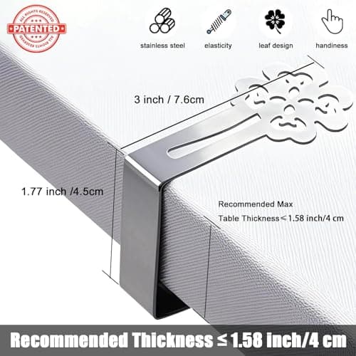 Tablecloth Clips for Outdoor Thick Tables 10 Pack, Lucky Clover Picnic Table Cloth Holder Clip Indoor, Heavy Duty Stainless Steel Cover Clamp for Party Wedding Home Restaurant Camping Accessories - Thumbnail 2