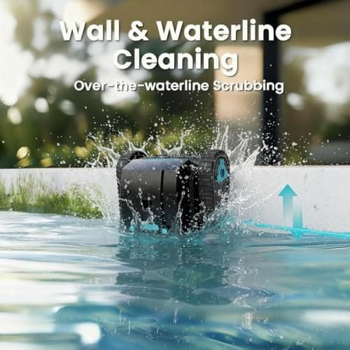Robotic Pool Cleaner, Cordless Vacuum Pool Robot for In-Ground Pools up to 2153 Sq Ft, Wall/Waterline/Floor Cleaning, Smart Self-Parking, 120-Min Runtime, 4L Filter Basket (4L-Filter Basket) - Thumbnail 3