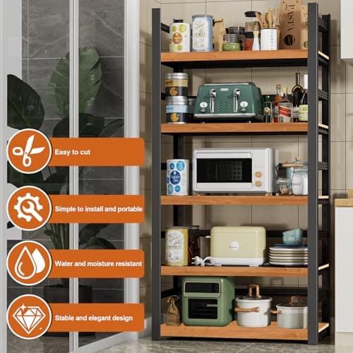 Demine 4 Pack Wire Shelf Liners, 24x12 Inch Thick Waterproof Wood Grain PVC Covers for Wire Shelving, Non-Slip & Easy to Clean Shelf Mats for Pantry, Closet, Kitchen, Bathroom - Thumbnail 4