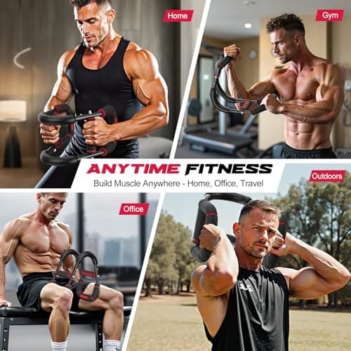 Vanlgs Twister Arm Trainer for Men, Chest Workout Equipment 5-Level Adjustable (40-130lb) with Ergonomic 27° Targets Biceps/Clip/Thigh, Portable Exerciser for Home Gym Travel Fitness, Red - Thumbnail 5