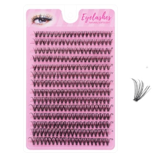 DIY Lash Extension Kit, 280PCS 30D Individual Cluster Lashes, Mixed Length 8–16mm Eyelash Extensions, At Home Lash Extensions for Natural Full Volume Look