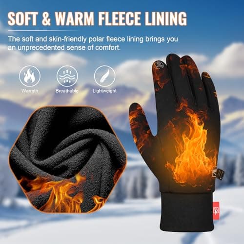 Cevapro Winter Gloves Men Women, Touchscreen Warm Running Gloves Windproof Thermal for Cold Weather Cycling Driving Hiking - Thumbnail 4